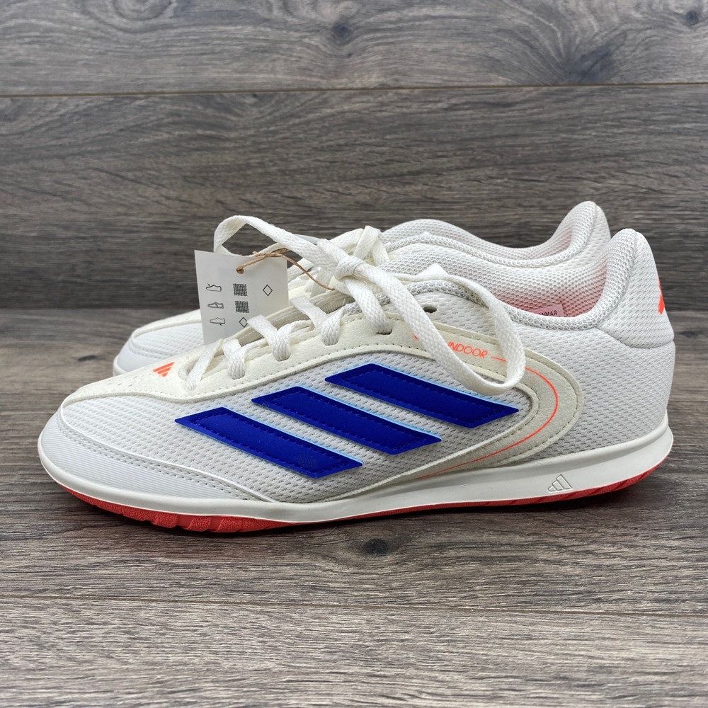 Adidas Copa Indoor Court L Soccer Shoes Youth 3.5 White Blue JR2888